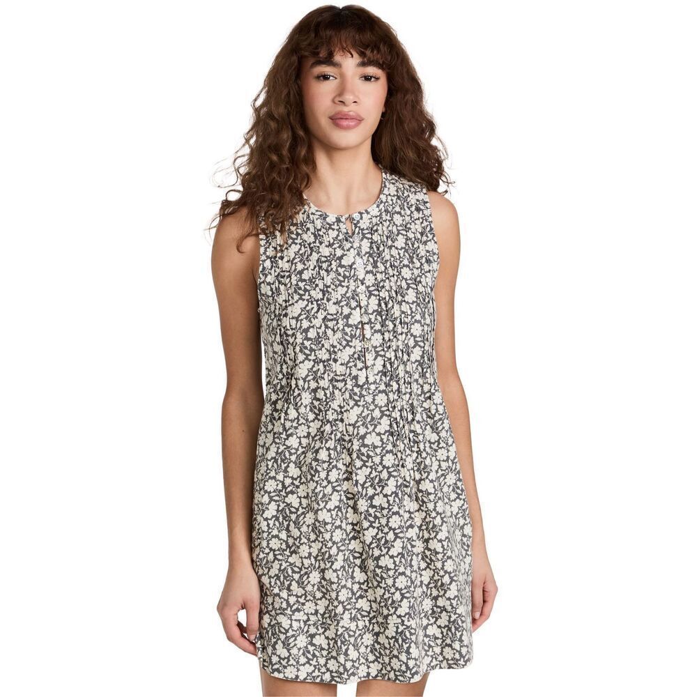 Faherty Isha Dress in Nusa Floral Gray Extra Large